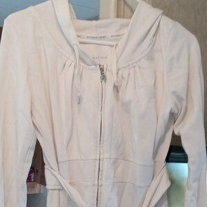 Belted hooded long sweatshirt